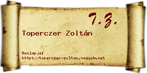 Toperczer Zoltán névjegykártya